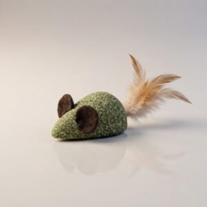 Catnip Mouse with Feather Tail