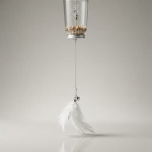Hanging Feather Wand with Bell and Treat Cavity